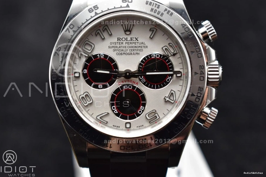 SA4130 Clean Silver Daytona 116519 Black 1:1 Best Edition Strap on Rubber Dial Elegant 904L Case SS 414 V 0331